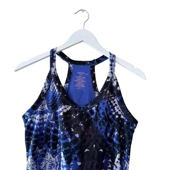 Danskin Now Tank Top Sleeveless Racerback Blue Dri More Tech Build M - Picture 2 of 12